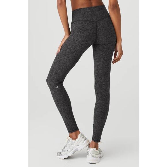 Alo Yoga Alosoft Lavish Dark Heather Gray Two Piece Sports Bra Leggings Set Sz S - Picture 2 of 15